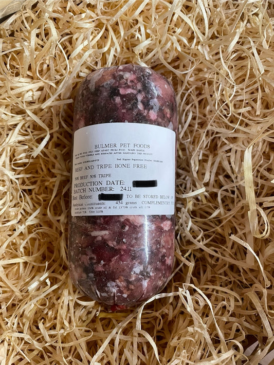 Bulmer Beef & Beef Tripe Mince.  Complimentary Mince.