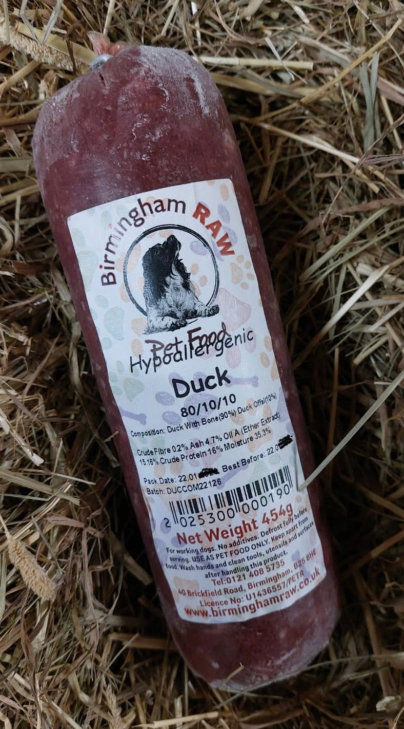 Duck 80/10/10 Mince. Single Protein. Birmingham Raw.