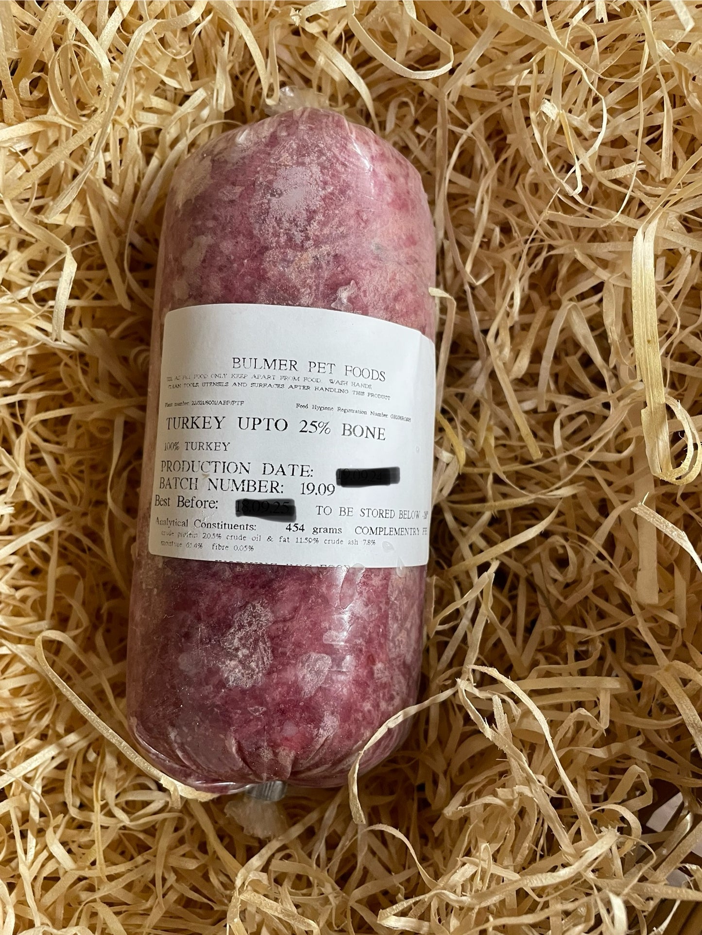 Bulmer Turkey Mince. Single Protein Complimentary Mince