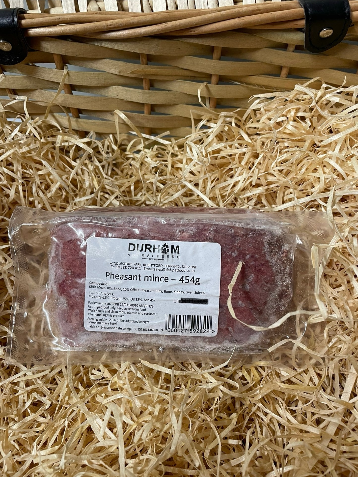 DAF Pheasant 80/10/10 Mince. Single Protein.