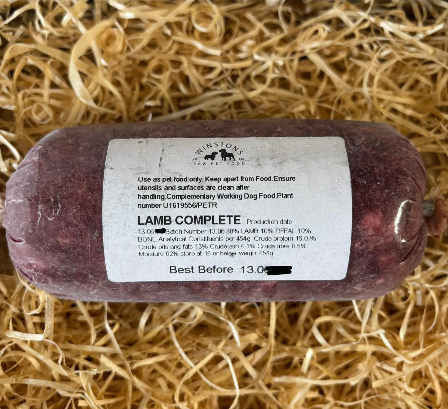 Lamb 80/10/10 Mince. Winston's Raw Pet Food