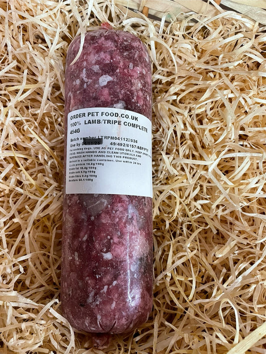 Orderpetfood.co.uk Lamb & Ox Tripe 80/10/10 Mince.