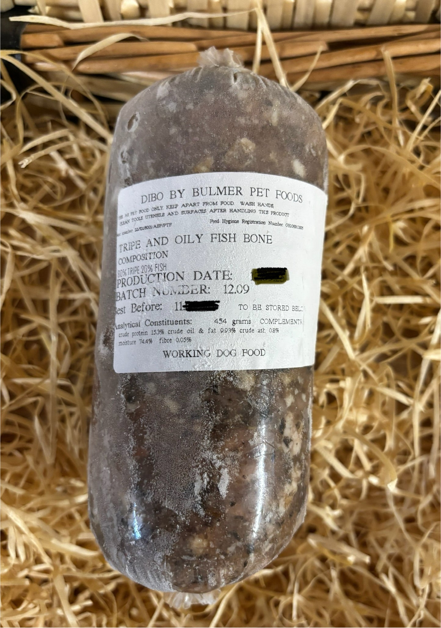 Dibo by Bulmer Tripe & Oily Fish Mince. Complimentary Mince