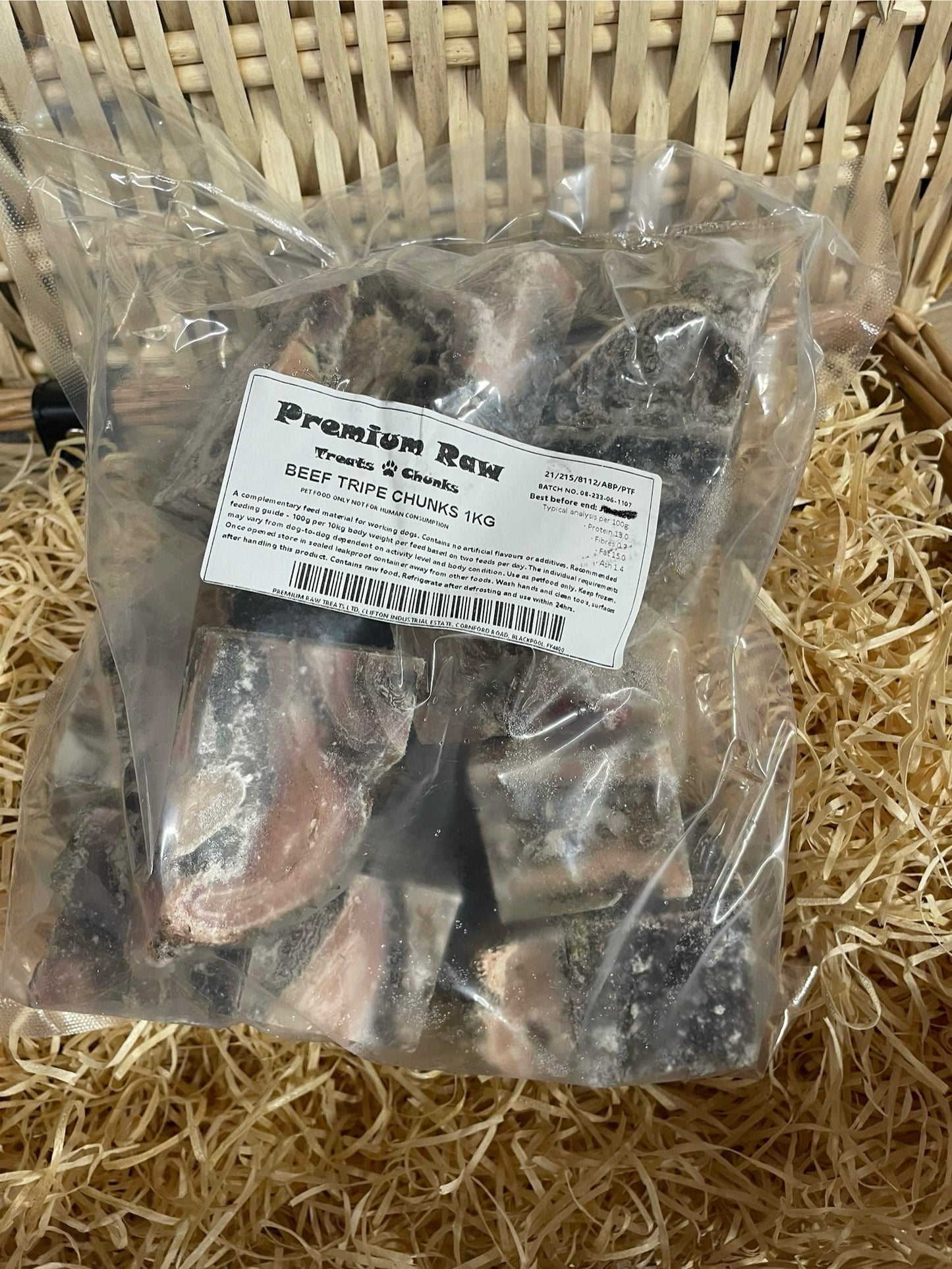 Beef Tripe Chunks - Raw.