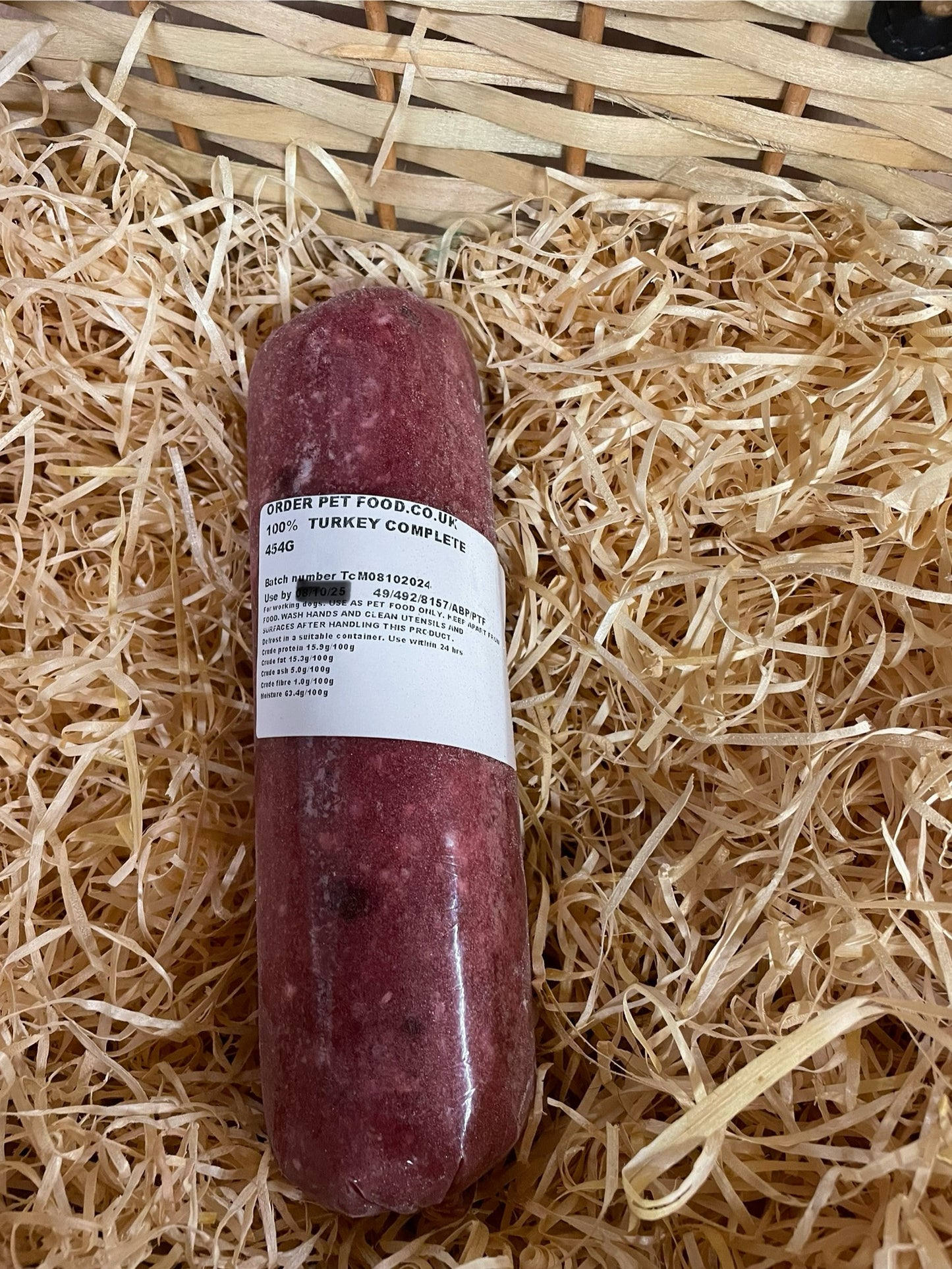 Orderpetfood.co.uk Turkey 80/10/10 Mince. Single Protein.