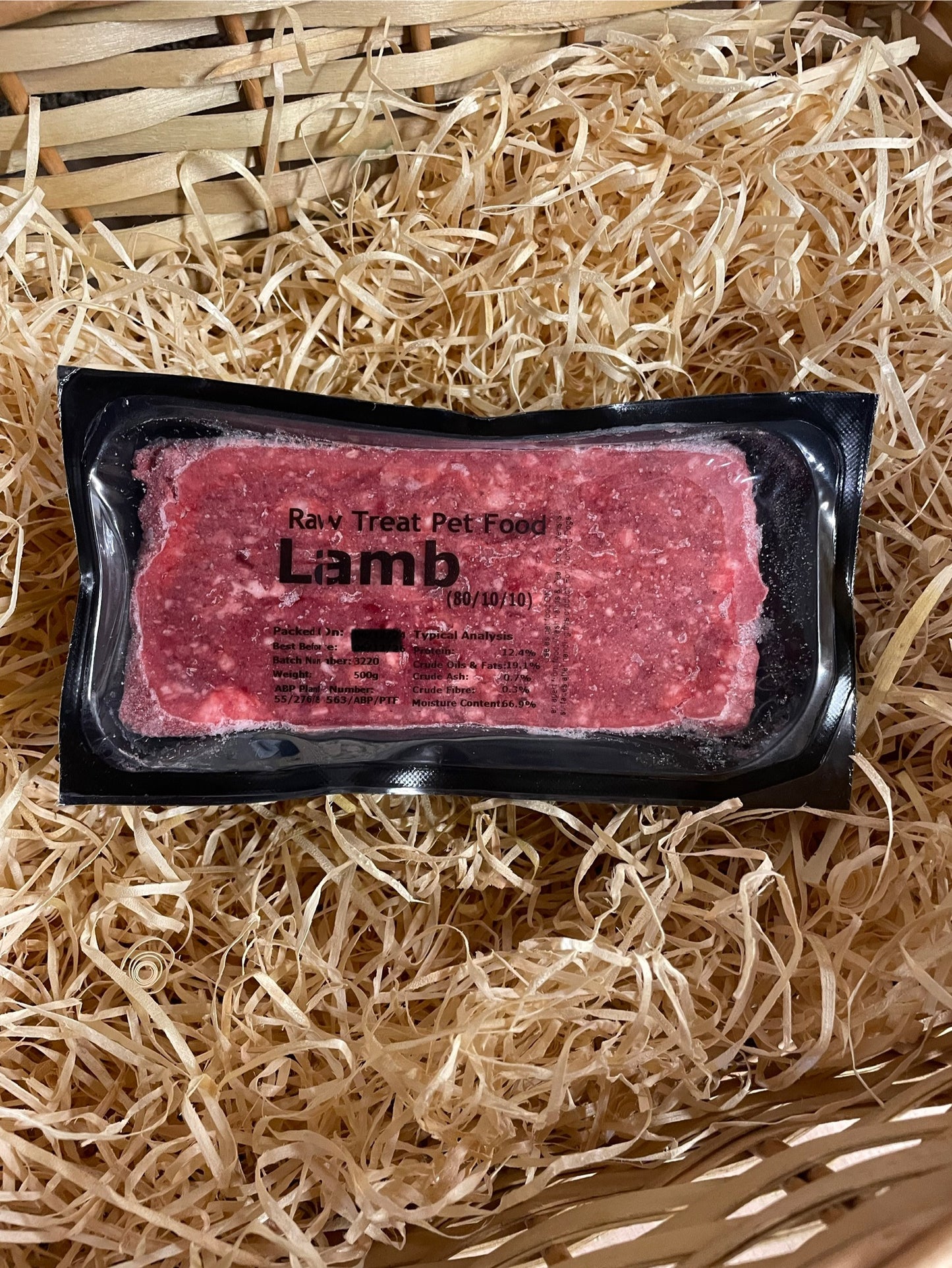 Raw Treat Lamb 80/10/10. Single Protein