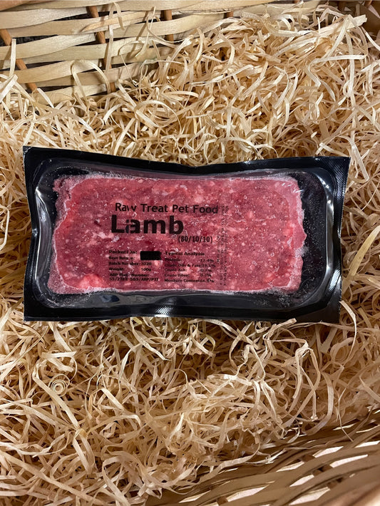 Raw Treat Lamb 80/10/10.  Single Protein