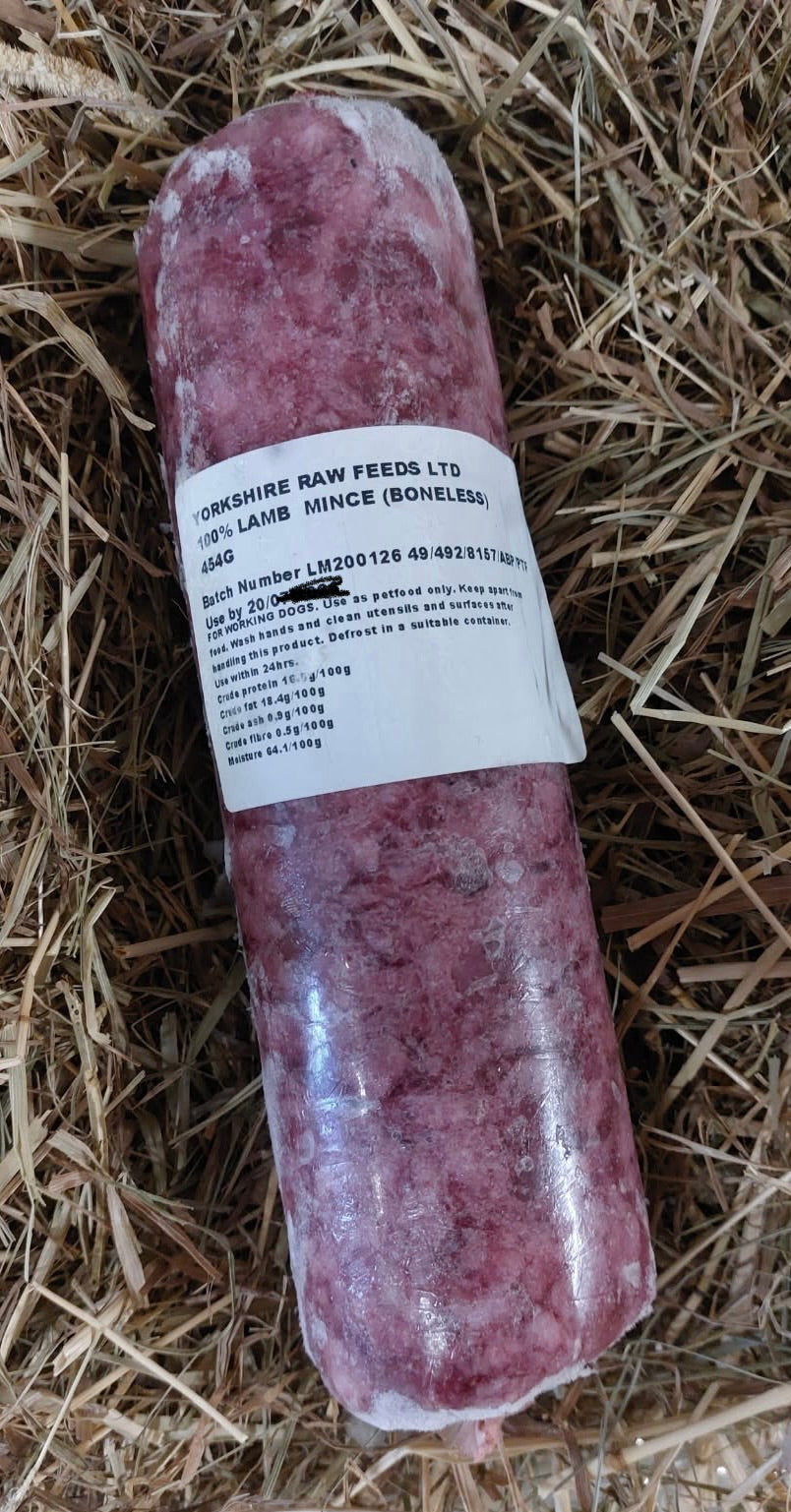 Lamb Complimentary Mince. Yorkshire Raw. Boneless. Single Protein.