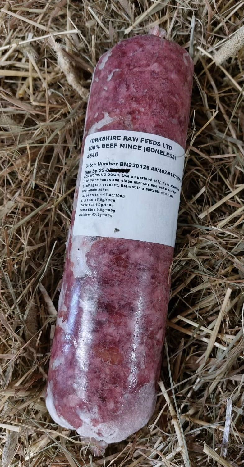 Beef Complimentary Mince. Yorkshire Raw. Boneless. Single Protein.