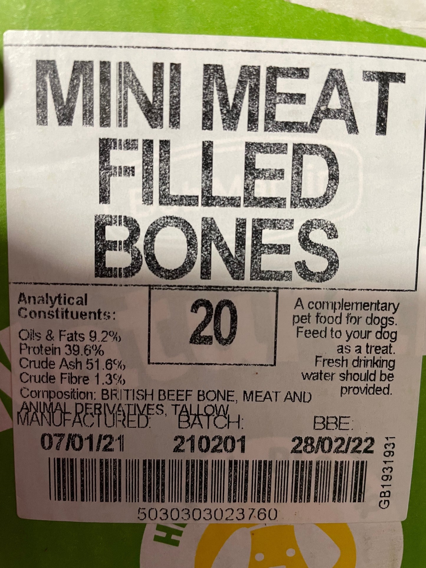 Mini Meat-Filled Bone - Sterilized