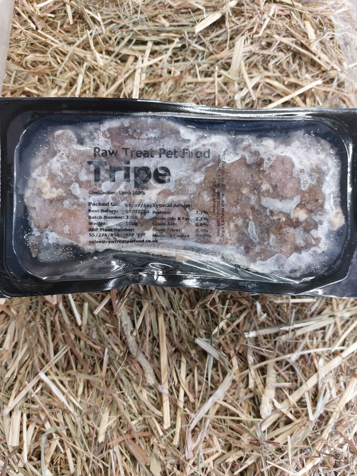 Raw Treat Lamb Tripe Mince - Approx 500g