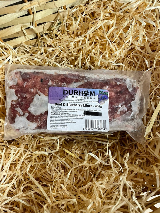 DAF Beef & Blueberry 75/10/10/5 Mince.  Single Protein with added Blueberry.