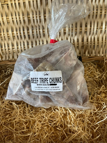 Beef Tripe Chunks - Raw.