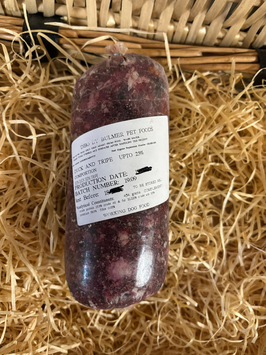 Dibo by Bulmer Duck and Beef Tripe Mince.  Complimentary Mince