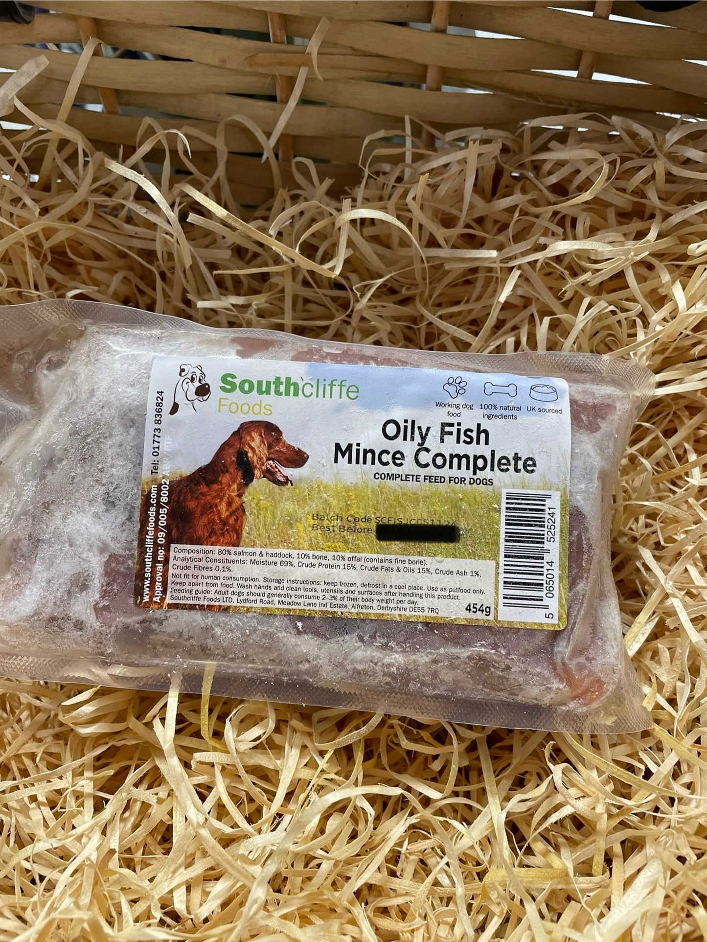 Southcliffe 80/10/10 Oily Fish Mince.  80/10/10 Balanced, Raw Dog Food