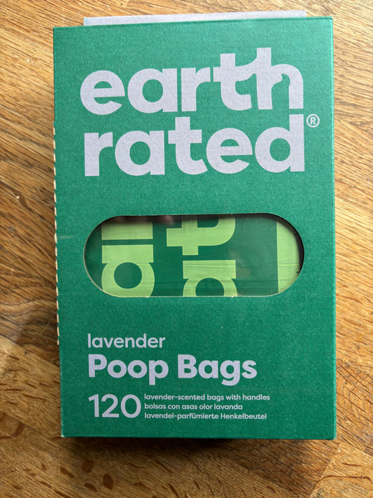 Earth Rated Poop Bags - 120 Pack.   Lavender scented or Unscented.