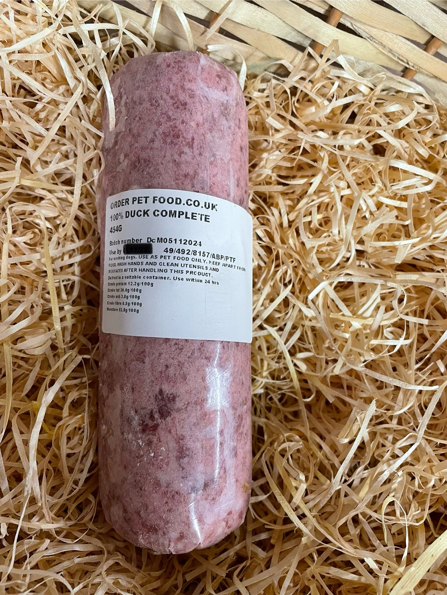 Orderpetfood.co.uk - Duck 80/10/10 Mince.  Single Protein.