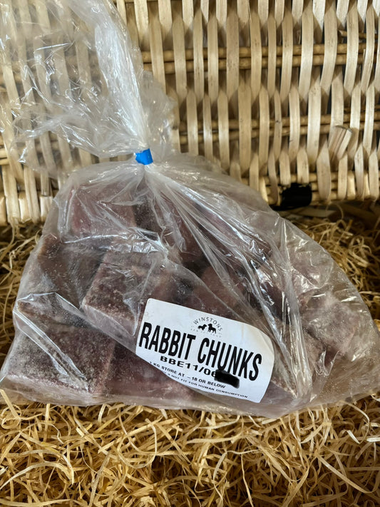 Rabbit Chunks - Raw.  Approximately 2KG