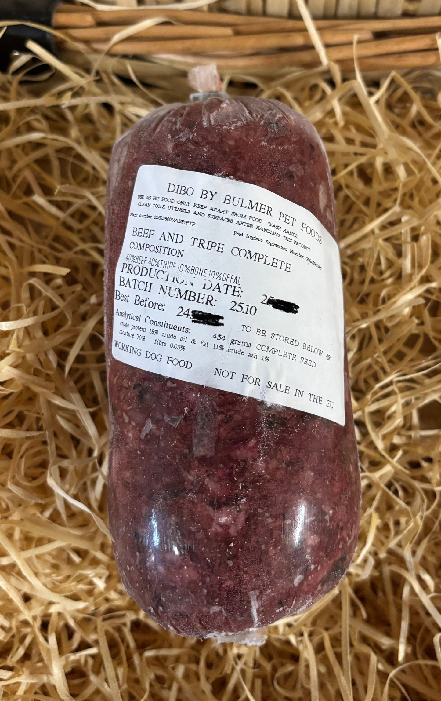 Dibo by Bulmer Beef and Beef Tripe 80/10/10 Mince.