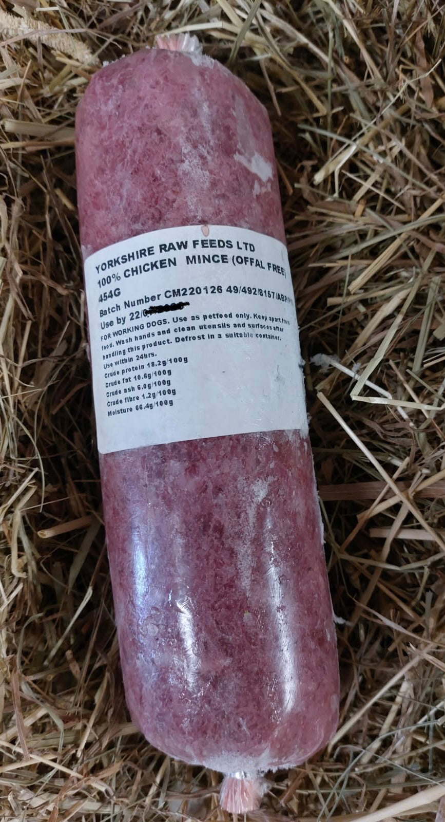 Chicken Mince.  Yorkshire Raw.  Single Protein Complimentary Mince.  Offal Free.