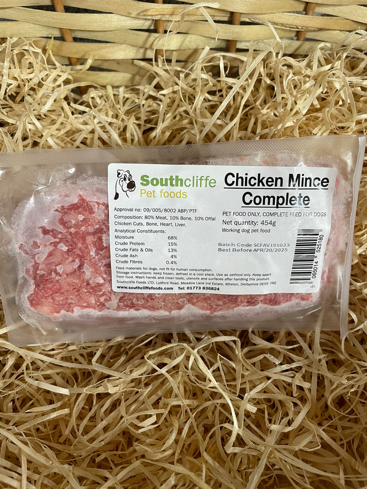 Southcliffe Complete Chicken Mince. 80/10/10 Balanced, Raw Dog Food