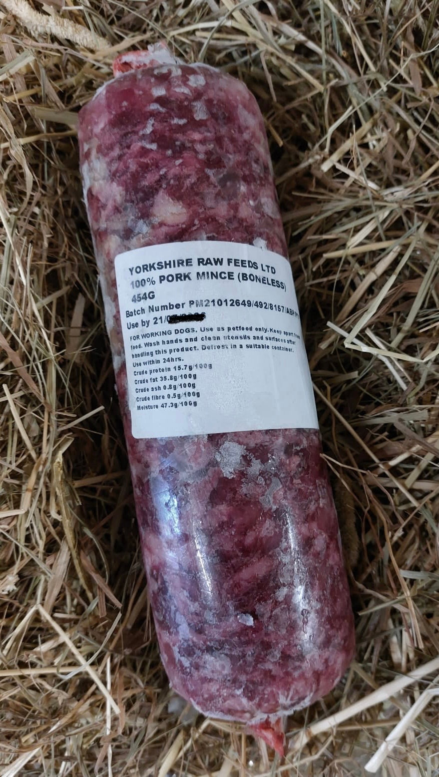Pork Complimentary Mince.  Yorkshire Raw.  Boneless.  Single Protein.