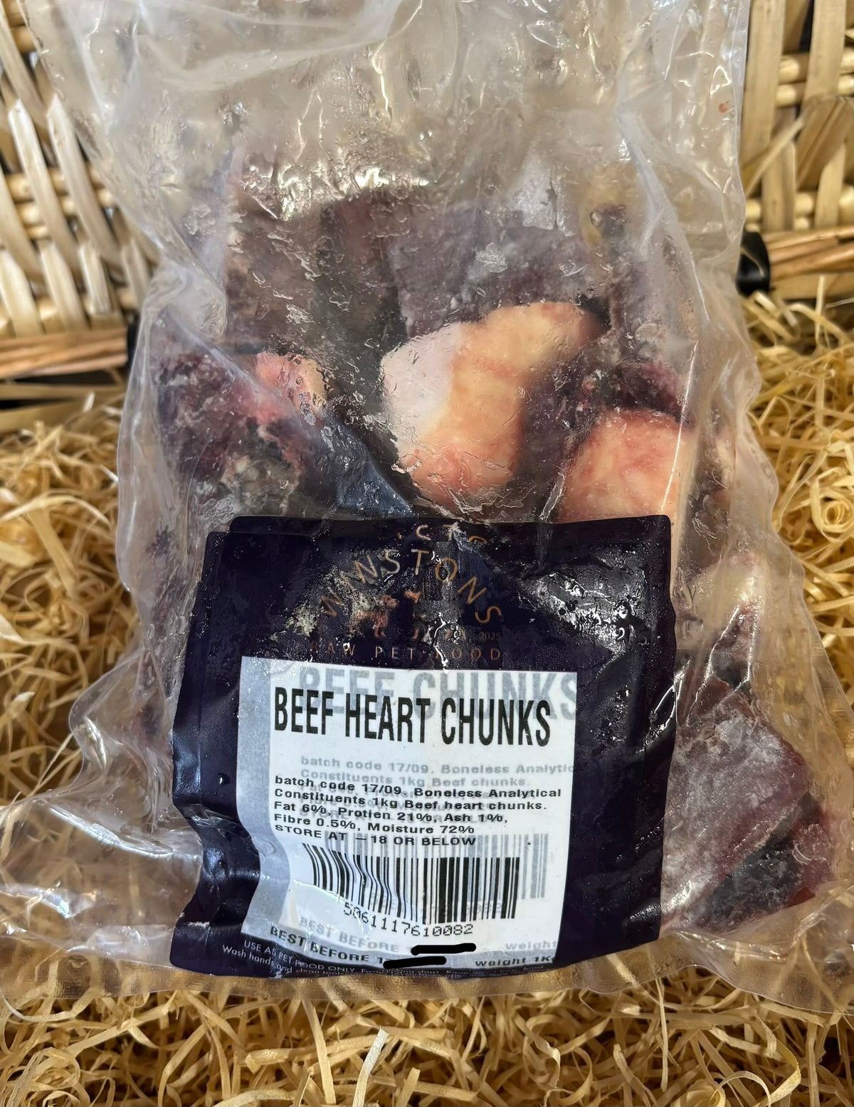 Heart Chunks - Beef.   Approx 1kg.