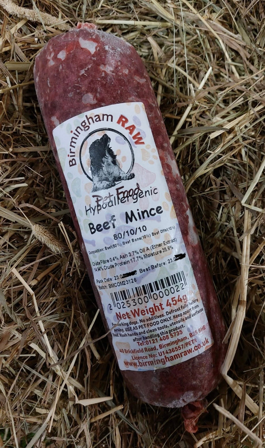 Beef 80/10/10 Mince.  Birmingham Raw.  Single Protein.