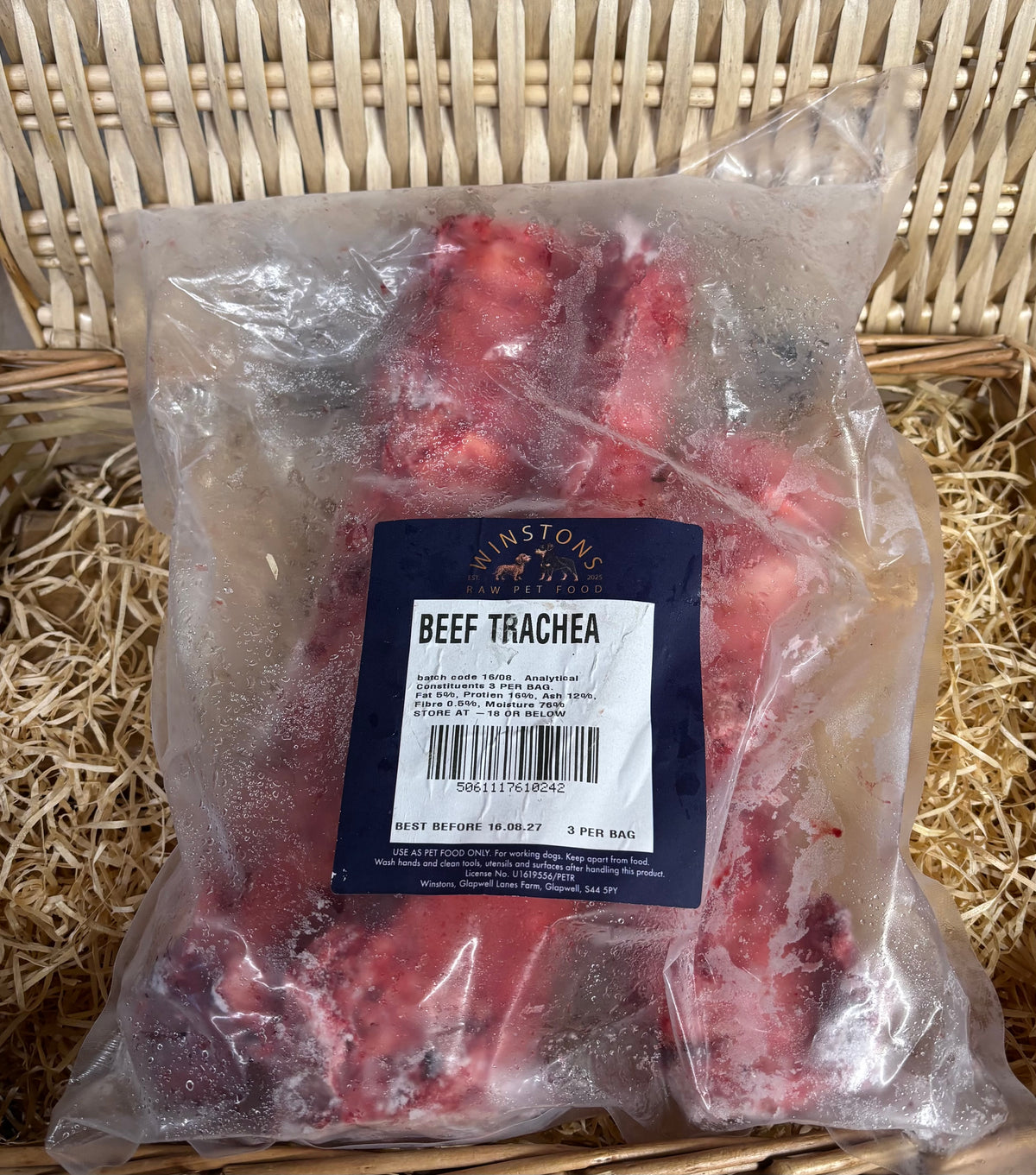 Trachea - Beef.  Raw.