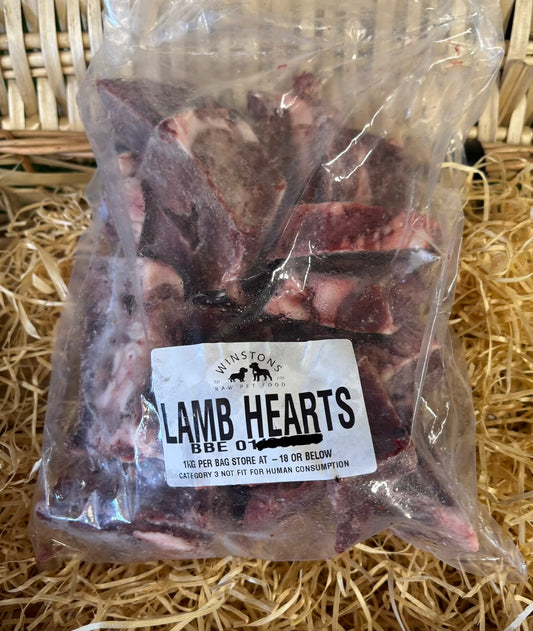 Heart Chunks - Lamb.  Raw - 1kg (approx)