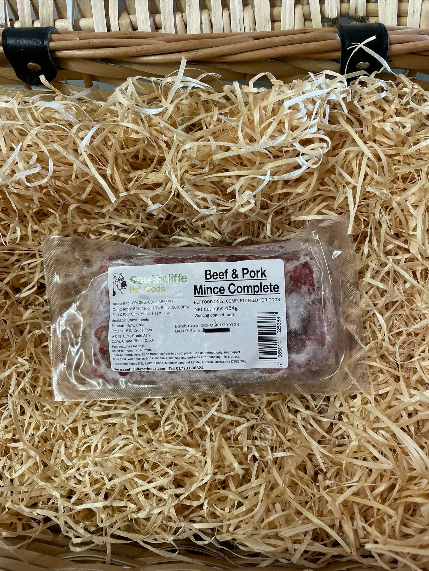 Southcliffe 80/10/10 Beef & Pork Mince.  80/10/10 Balanced, Raw Dog Food