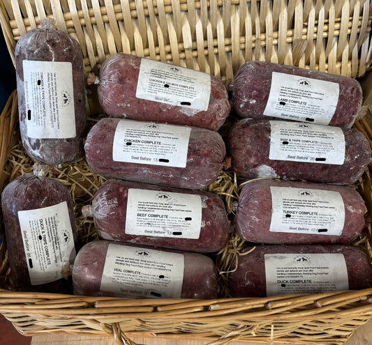 A mixed pack of Winston's Raw 80/10/10 minces