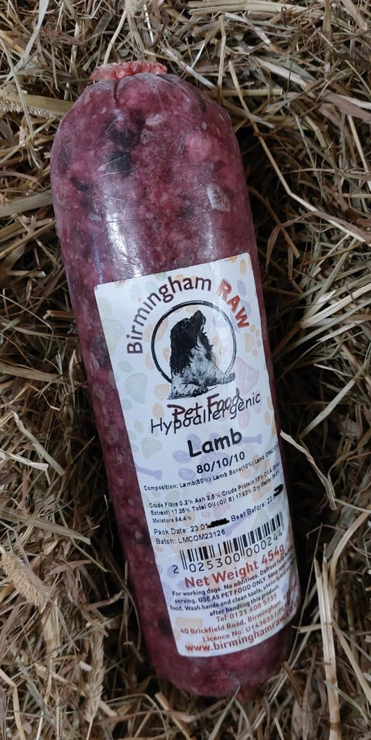Lamb 80/10/10 Mince.  Birmingham Raw.  Single Protein.