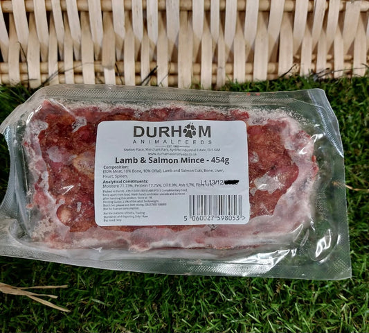 Lamb and Salmon 80/10/10 Mince.  DAF.