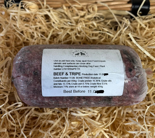 Beef & Beef Tripe Complimentary Mince - Bone Free.  Winston's Raw Pet Food