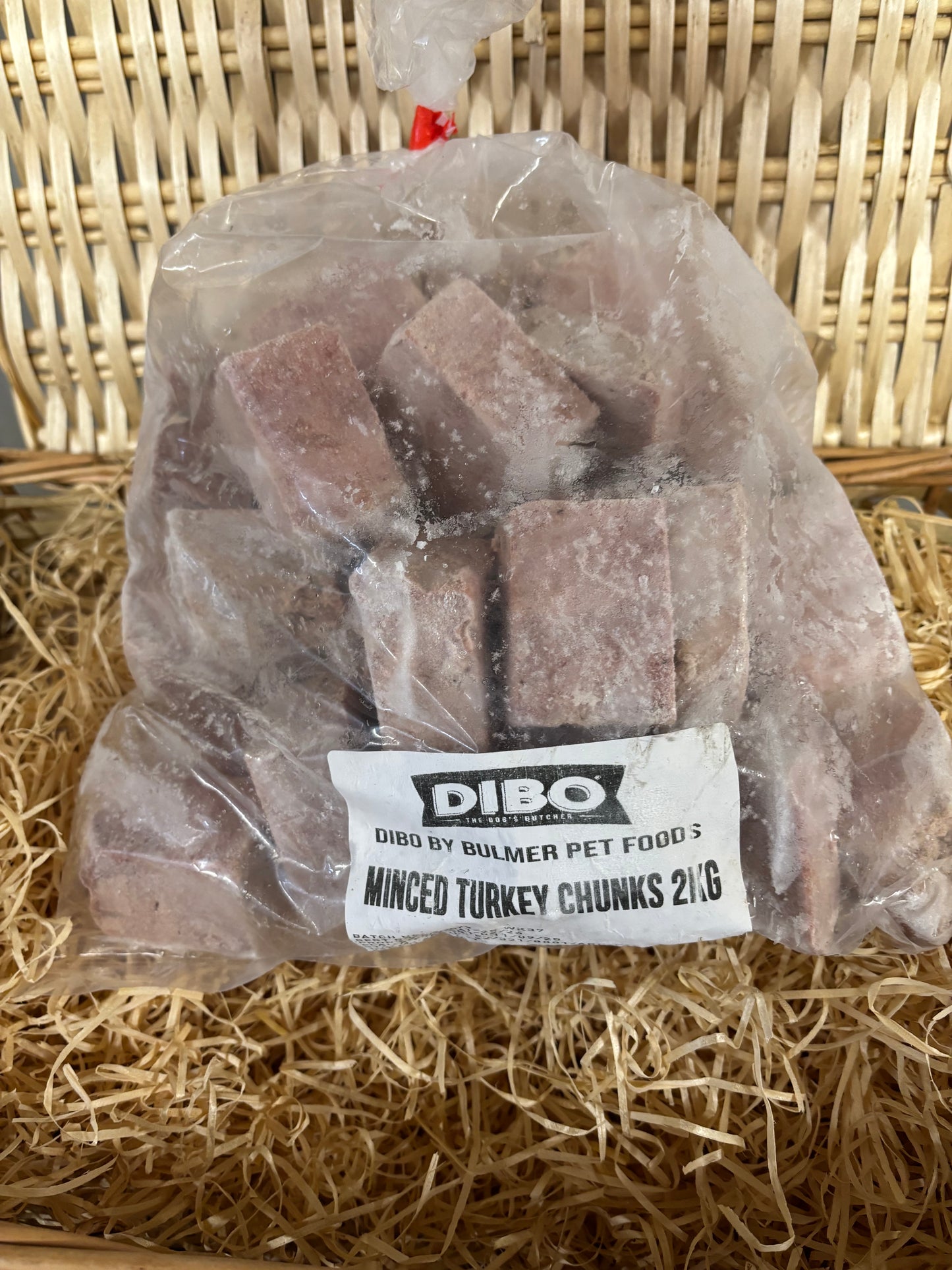 Turkey Chunks.  Raw, Frozen.