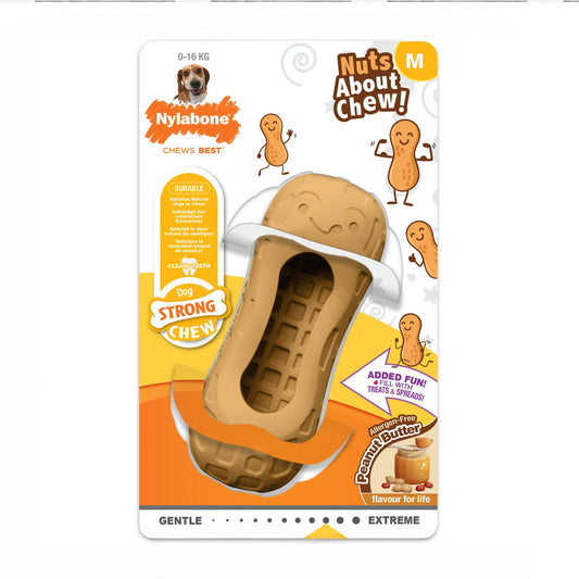 Nylabone Peanut Butter Strong Chew Dog Toy - Medium