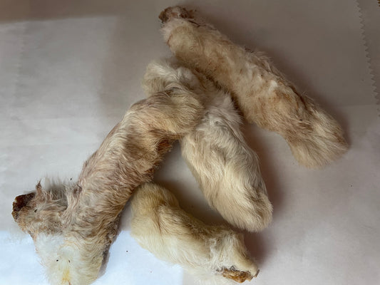 Rabbit Feet (Dried) with Fur. 100g (Approx)