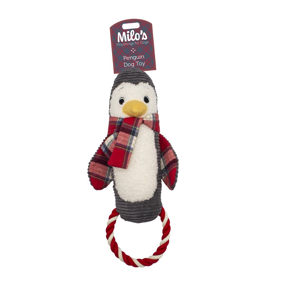 Milos Penguin With Rope Dog Toy
