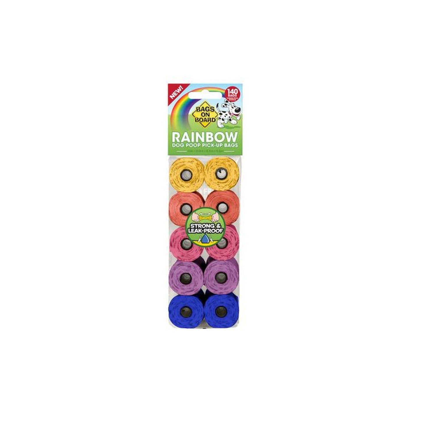 Bags on Board Rainbow Poop Bags 140 Pack