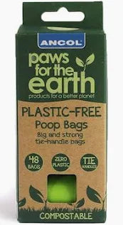 Ancol Paws For The Earth: Plastic-Free Poop Bags - 48 Bags