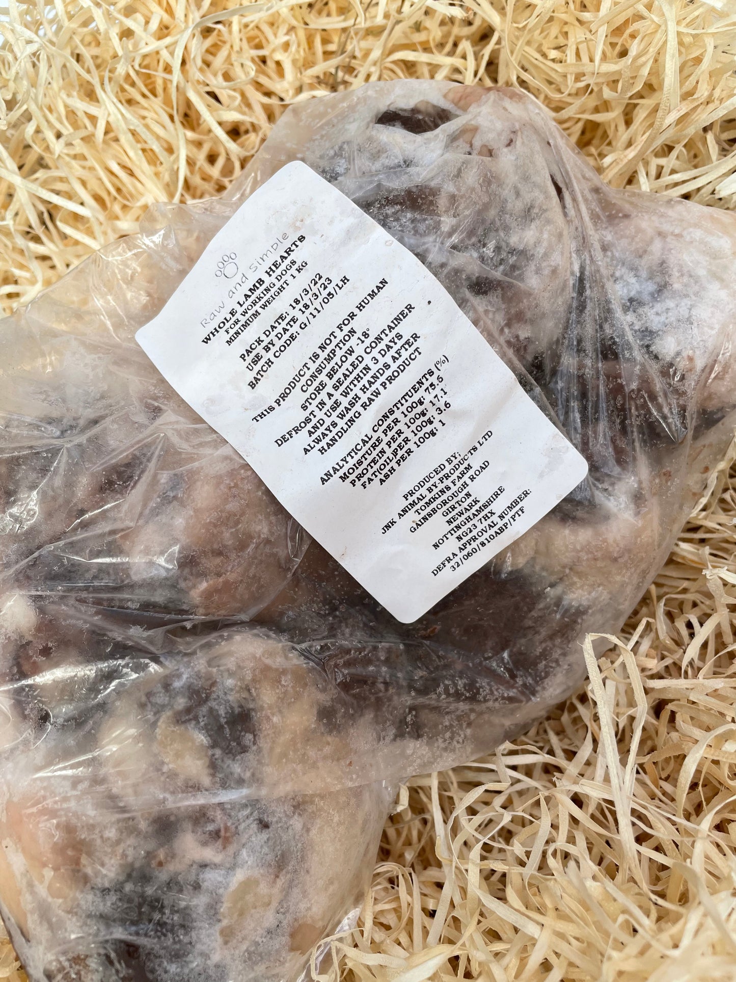 Lamb Hearts - RAW - Approx 1kg (5 hearts)