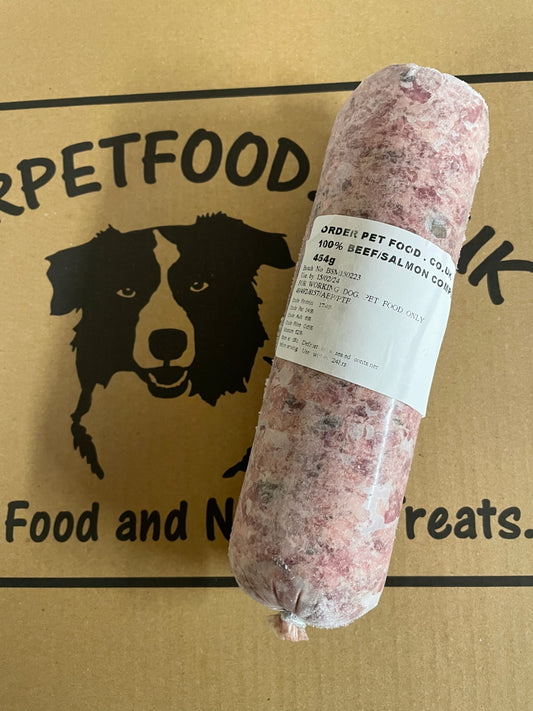 Orderpetfood.co.uk Beef and Salmon Complete.  80/10/10