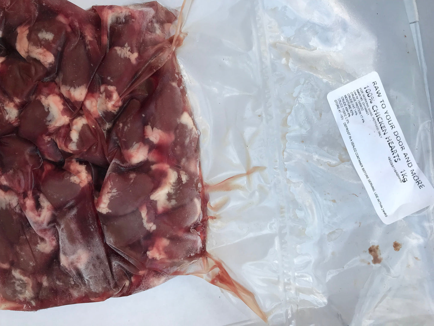 Chicken Hearts - Raw.  Approx 1kg