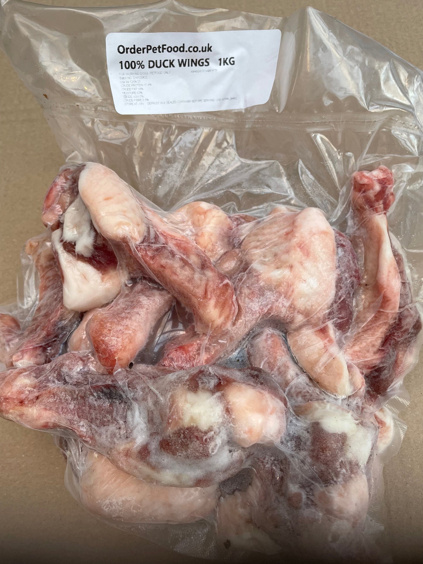 Duck Wings - Raw.  Approximately 1KG