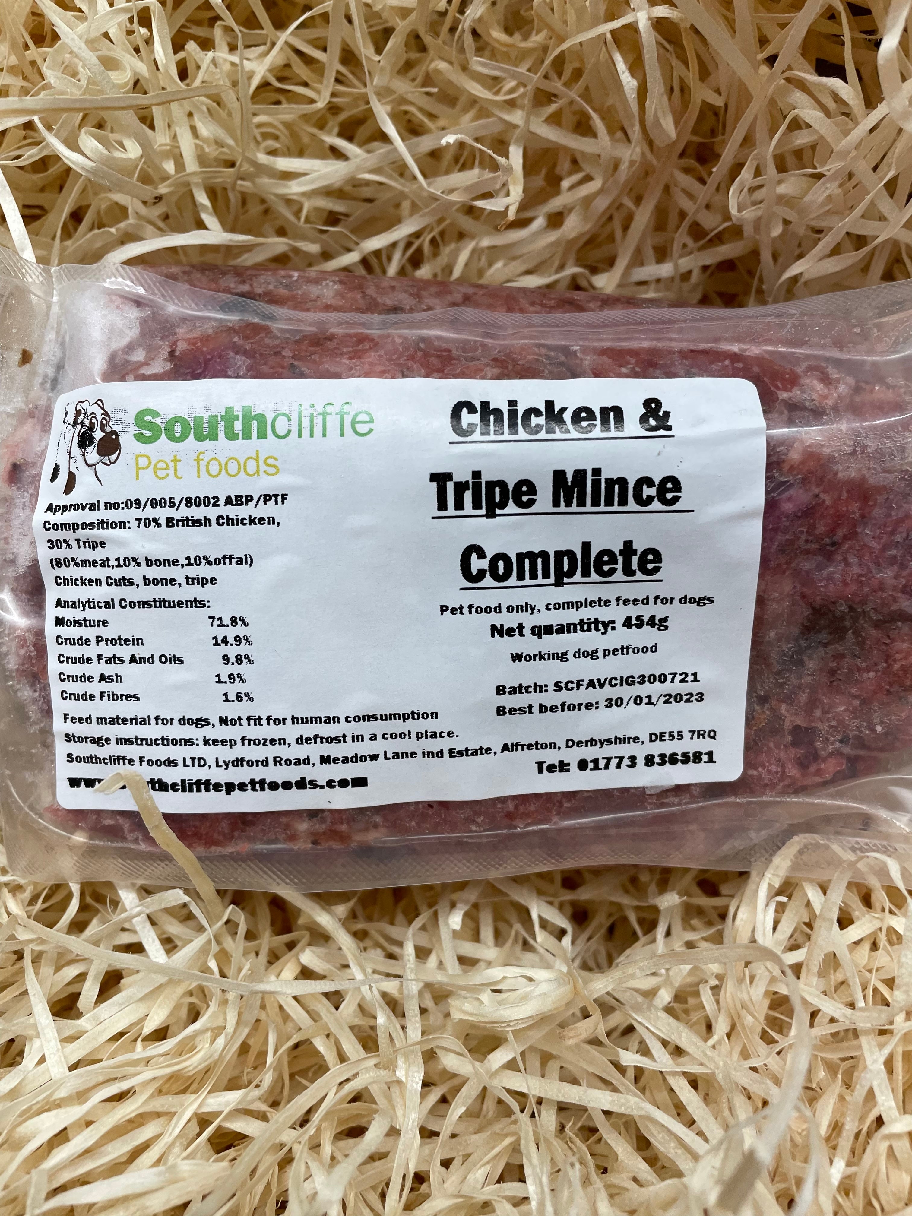 Southcliffe Complete Chicken & Tripe. 80/10/10 Balanced, Raw Dog Food