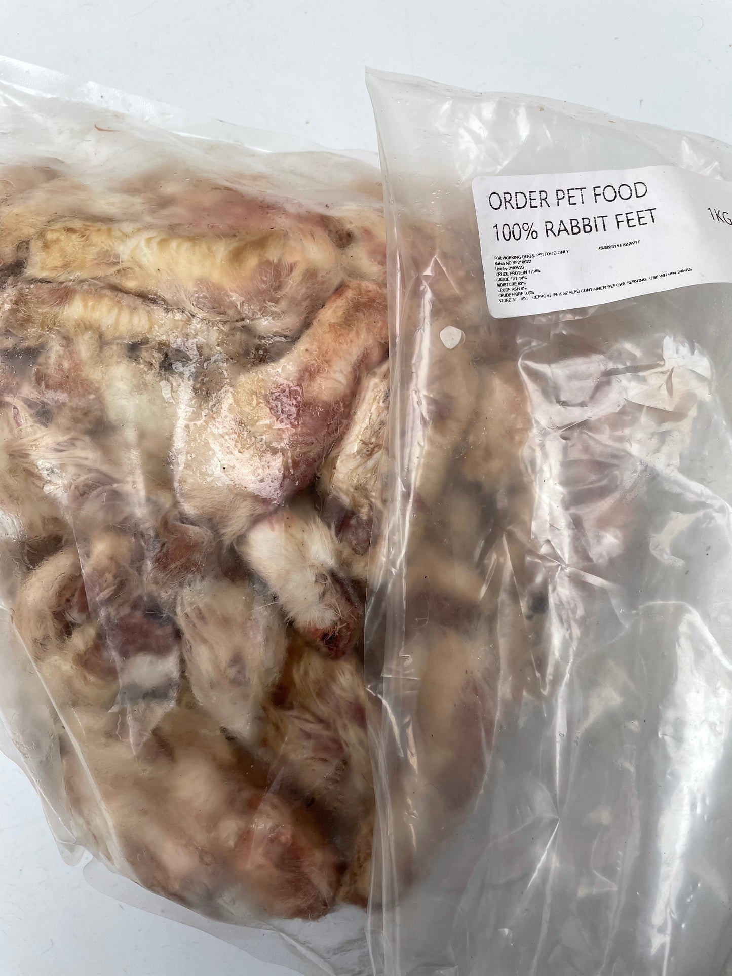 Rabbit Feet - Raw and Furry.  Approximately 1kg