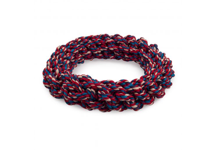 Ancol Twisted Cotton Rope Ring/Rope Log - Made from Re-cycled T-Shirts